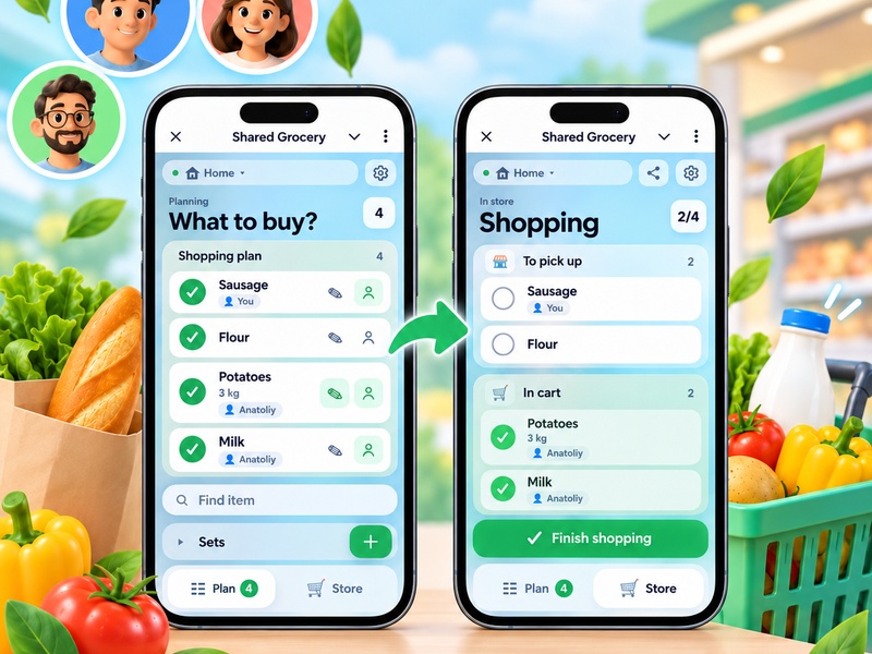 Семейный список покупок SharedGrocery