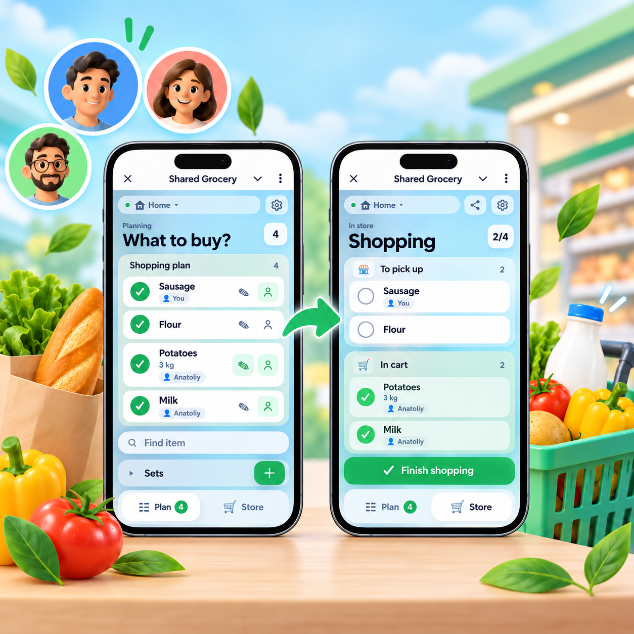 SharedGrocery shared shopping interface
